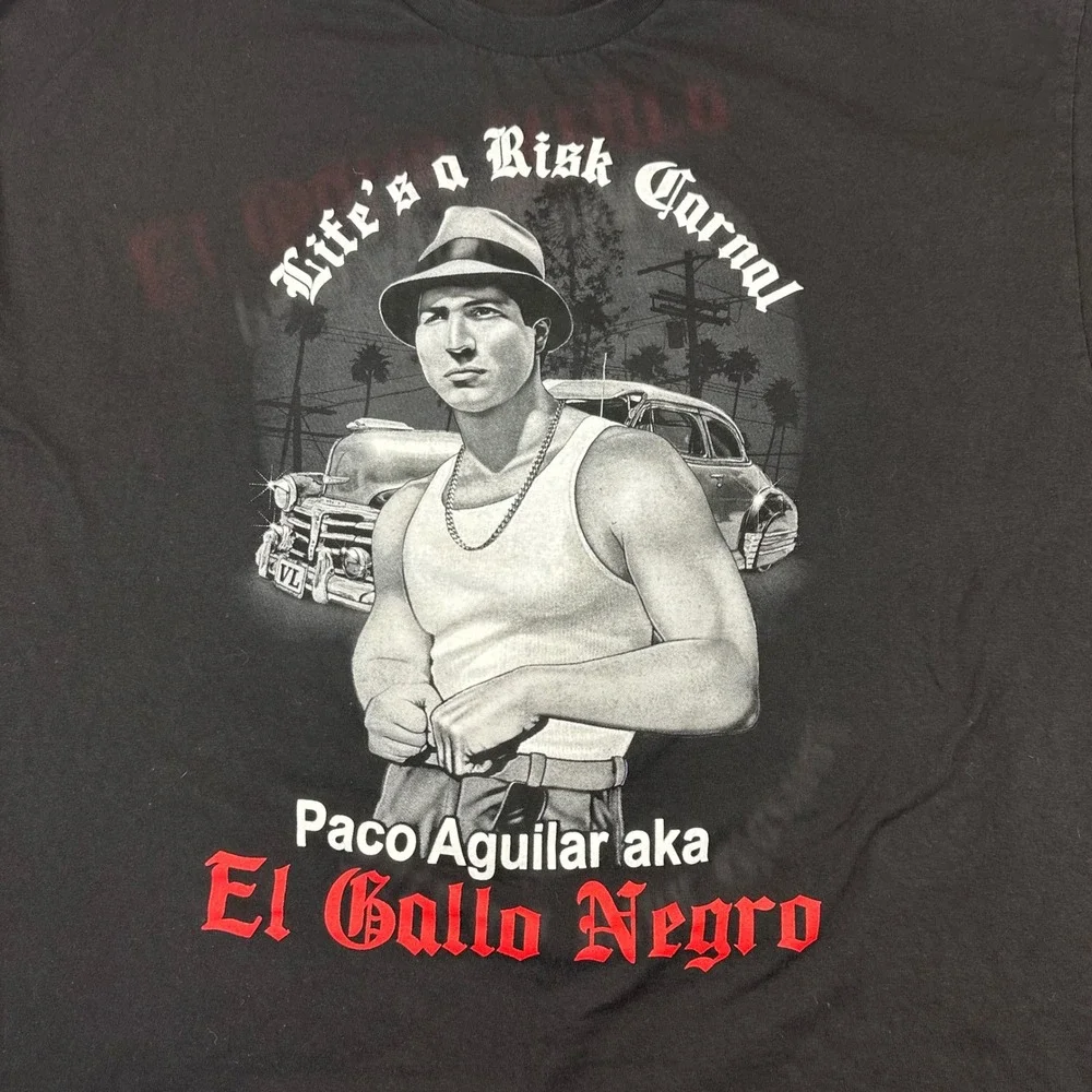 Blood In Blood‎ Out Paco Aguilar El Gallo Negro Black Graphic T-Shirt Mens 3XL